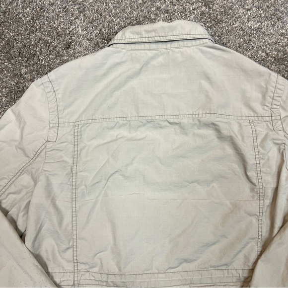 Calvin Klein Jeans beige utility jacket womens size L button zip up - Picture 10 of 16